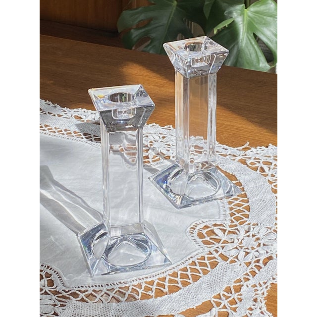 Vintage German Crystal Candlesticks from Villeroy & Boch, 1980s, Set of 2 For Sale - Image 6 of 6