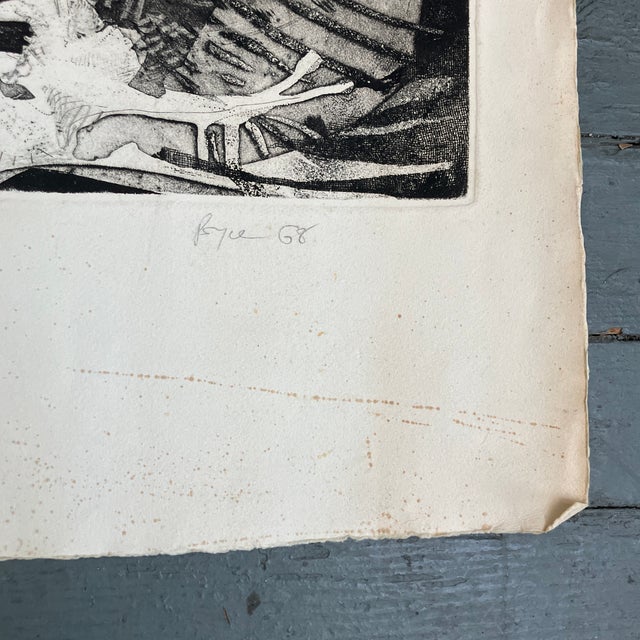 1960s 1960’s Original Abstract Expressionist Organic Black and White Original Richard Royce Lithograph For Sale - Image 5 of 6