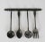 1960's hand forged cast iron utensil wall hanging set. Made in Taiwan. Some minor age wear. Each piece is marked Taiwan....