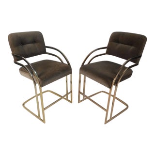 Mid-Century Modern Counter Stools in the Style of Milo Baughman For Sale