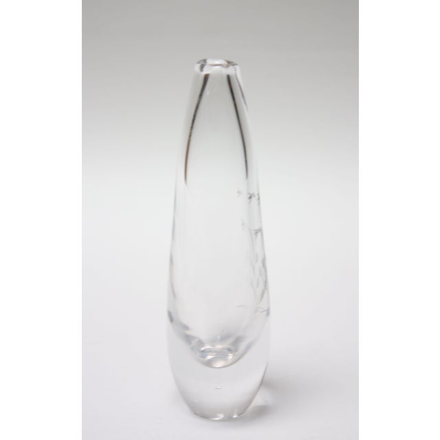 Kosta Boda Blown Glass Vase With Floral Etching | Chairish