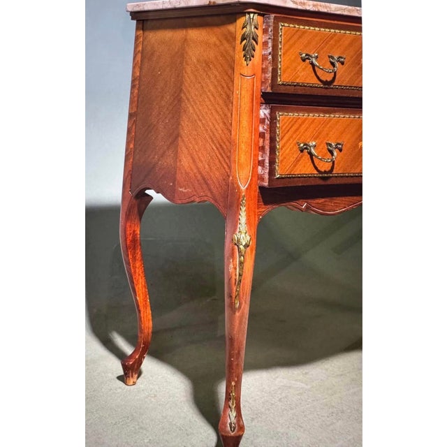 1940s French Marble Top Low Chest For Sale - Image 4 of 5
