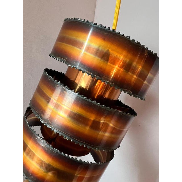Brutalist Copper Hanging Lamp by Svend Aage Holm Sørensen for Holm-Sørensen & Co For Sale - Image 5 of 11