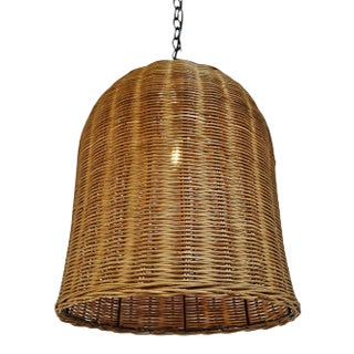 Tea Stain Wicker Dome Lantern For Sale