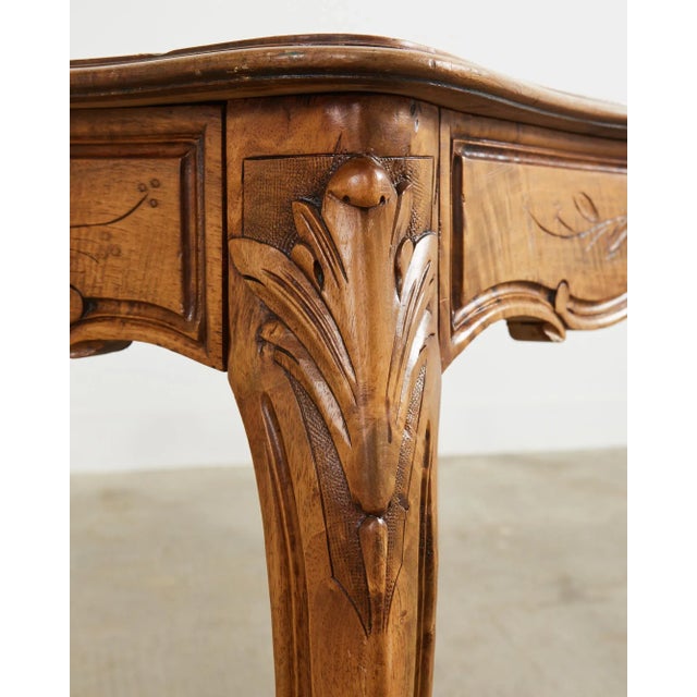 19th Century Country French Provincial Walnut Writing Table Desk For Sale - Image 10 of 12