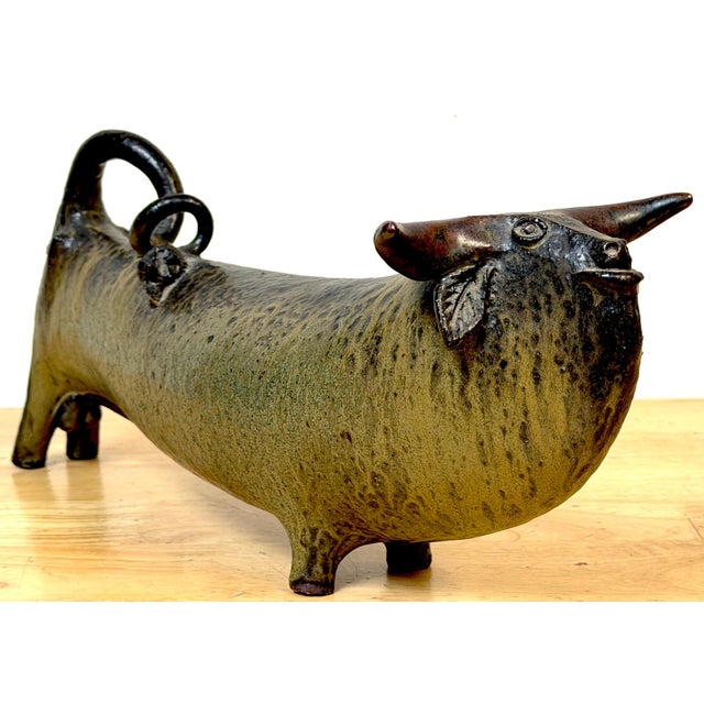 Jorge Mealha (1934 -2021) Pottery, Large Bull Sculpture Portugal, late 20th C. For Sale - Image 14 of 18