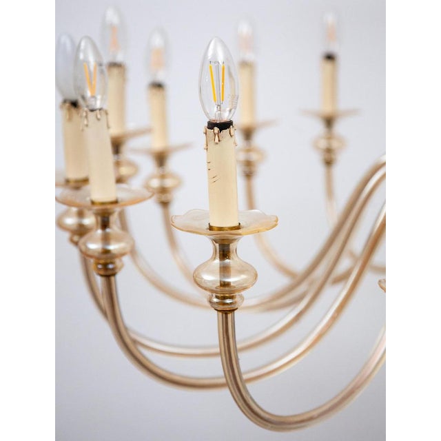 Large 24-Arm Amber Murano Glass Chandelier, 1950 For Sale - Image 10 of 17