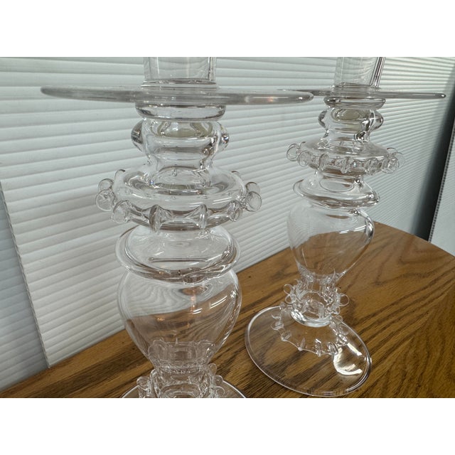 Transparent Juliska Harriet Candlestick Holders, Pair For Sale - Image 8 of 12