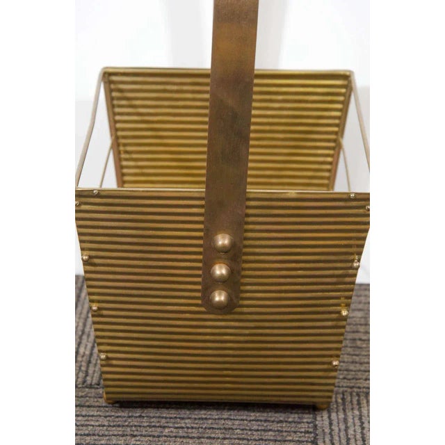 1960s 1950s Italian Brass Magazine Basket For Sale - Image 5 of 6