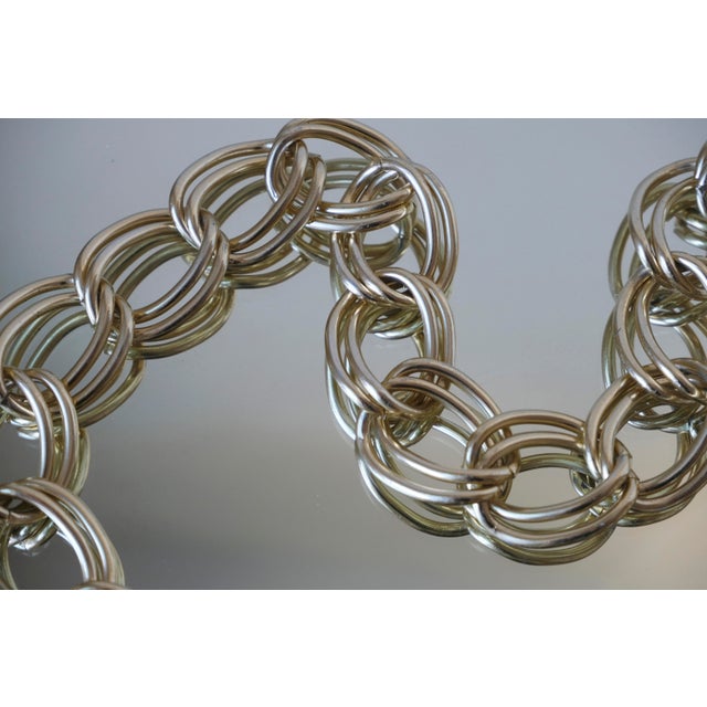 Metal Vintage Y2k Modern Gold Link and Chain Necklace For Sale - Image 7 of 8
