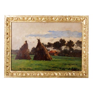 Marques de Oliveira, As Mêdas, Oil Painting on Wood For Sale