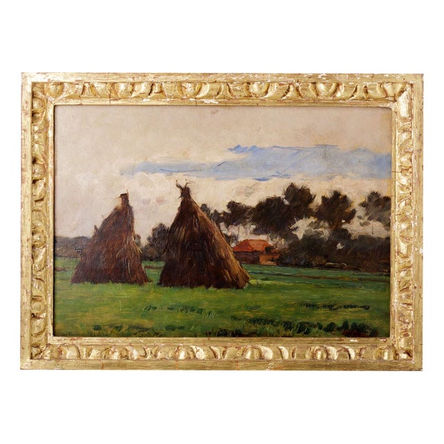 Marques de Oliveira, As Mêdas, Oil Painting on Wood For Sale