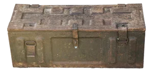 Vintage Metal Military Trunk, 1940s