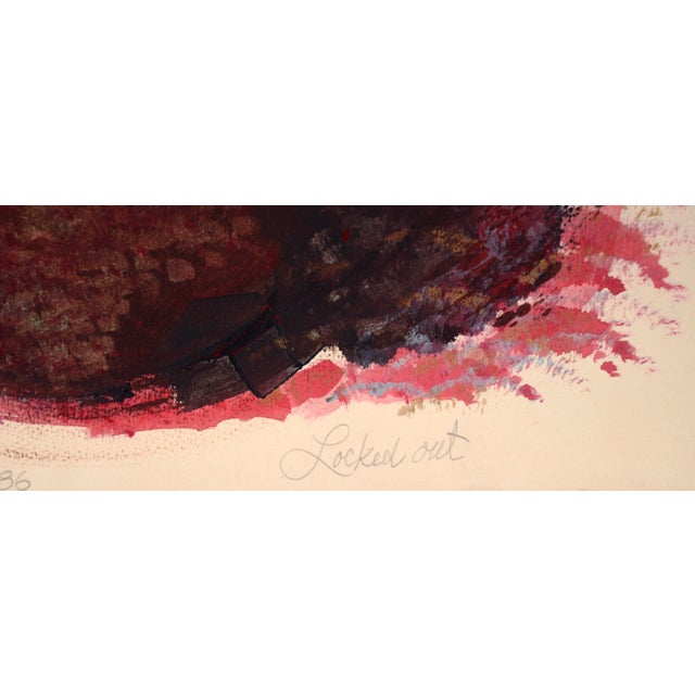 Red "Locked Out" - A Face and a Figure in Acrylic on Paper by Ricardo De Silva For Sale - Image 8 of 10