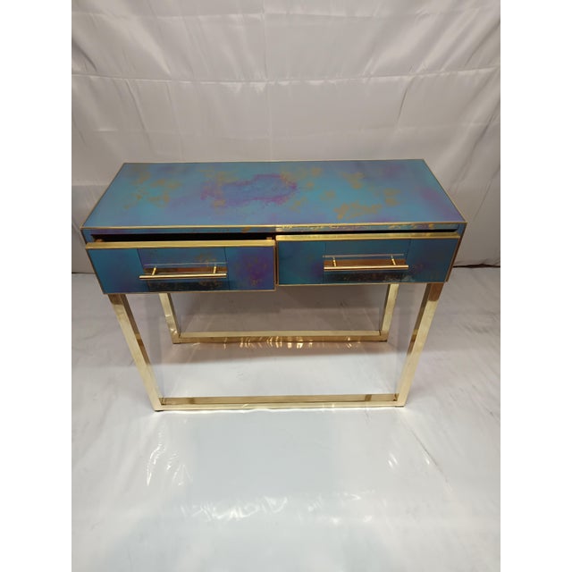 Wood Italian Murano Glass Console Table from Justfurnituress SRL For Sale - Image 7 of 10