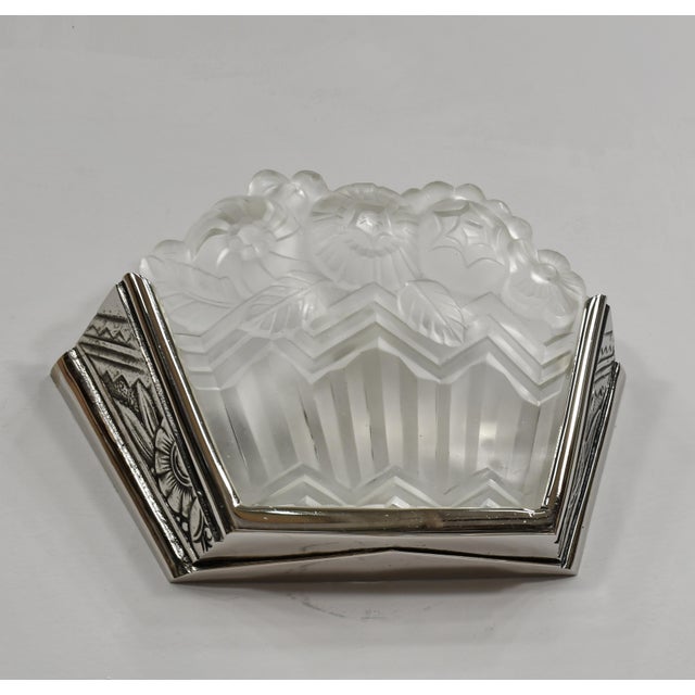 Silver Pair of 1930s Noverdy French Art Deco Wall Sconces - 2 Pairs Available For Sale - Image 8 of 11