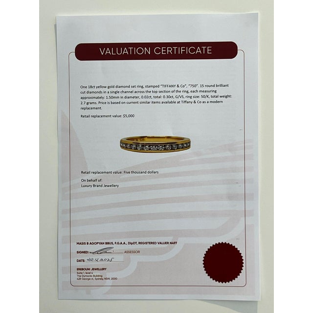 Tiffany & Co. 18ct Yellow Gold Diamond Ring, Size 5.25 For Sale - Image 10 of 10