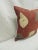 Vintage applique raffia, patchwork and applique brown, rust and natural decorative pillow with, custom flat cotton trim in...