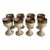 Vintage Studio Pottery Stonewear Wine Goblets Earth Tone Speckled Brown Style Signed Set of 8 For Sale