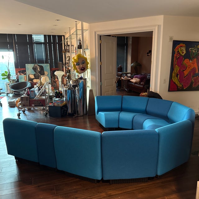 Herman Miller Don Chadwick Modular 10 Piece Sculptural Blue Sectional Sofa For Sale - Image 9 of 12