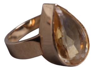 Ring in 18 Karat Gold with Teardrop-Shaped Citrine, 1960s