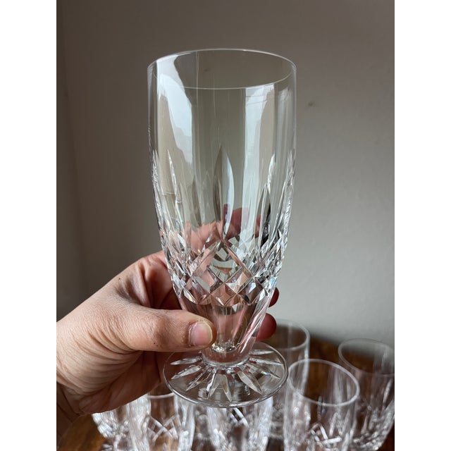 Contemporary Late 20th Century Waterford Crystal Lismore Pattern Ice Tea Glasses - Set of 8 For Sale - Image 3 of 11