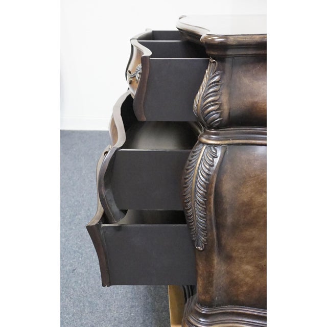 Wood Powell Furniture Burnished French Baroque Inspired Contemporary 50" Bombe Chest of Drawers For Sale - Image 7 of 12