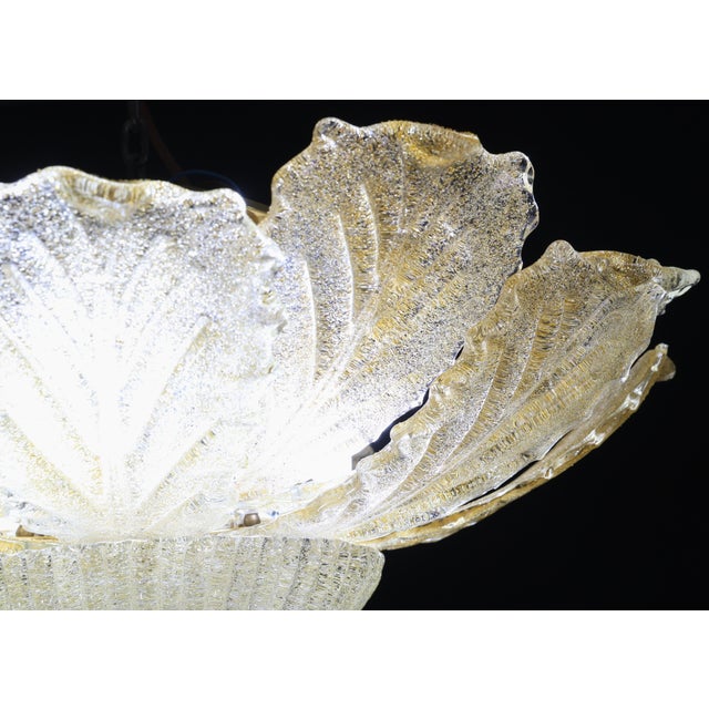 Glass 1970s Abu Dhabi, Murano Glass Gold Flush Mount For Sale - Image 7 of 11