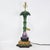 Early 21st Century Pair of Vintage Hand-Painted Chinoiserie Tole Palm Tree and Figurine Table Lamps For Sale - Image 5 of 12
