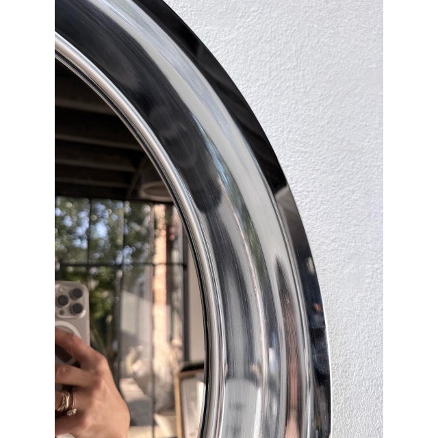 Round Chrome Mirror, Italy, 1960s For Sale - Image 12 of 18