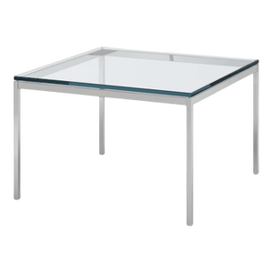 Florence Knoll 23-in Square Coffee Table With Polished Chrome Base and Glass Top