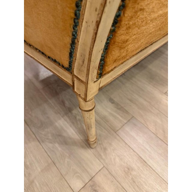 1980s 1980s Louis XVI Settee in a Butter Soft Faux Fur For Sale - Image 5 of 7