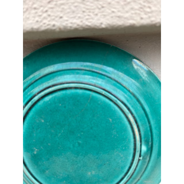 Late 19th Century 19th Century French Green Fruits & Rose Majolica Plate For Sale - Image 5 of 6