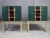 Italian Green and Burgundy Murano Glass Bedside Tables with Brass Frames from Justfurnituress SRL, Set of 2 For Sale - Image 4 of 9