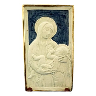 Bas-Relief Plaque in Biscuit Porcelain by Dante Baldelli, 1920s For Sale