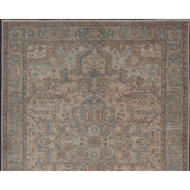 Textile Heriz-Serapi Design Rug by Keivan Woven Arts 9'10 X 13'6 For Sale - Image 7 of 16