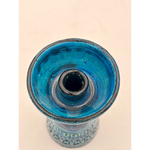 Bitossi Rimini Blue Candle Holder by Aldo Londi for Bitossi, 1960s For Sale - Image 4 of 6