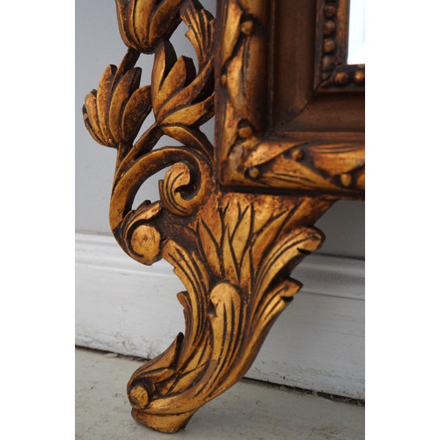 Monumental Large Gold Finish Ornate Frame Mirror For Sale - Image 11 of 13