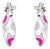 Late 20th Century Pair of 14K White Gold Diamond Pink Coral MOP Drop Earrings For Sale