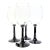 Gothic Black Pillar Stem Goblets- Set of Four For Sale
