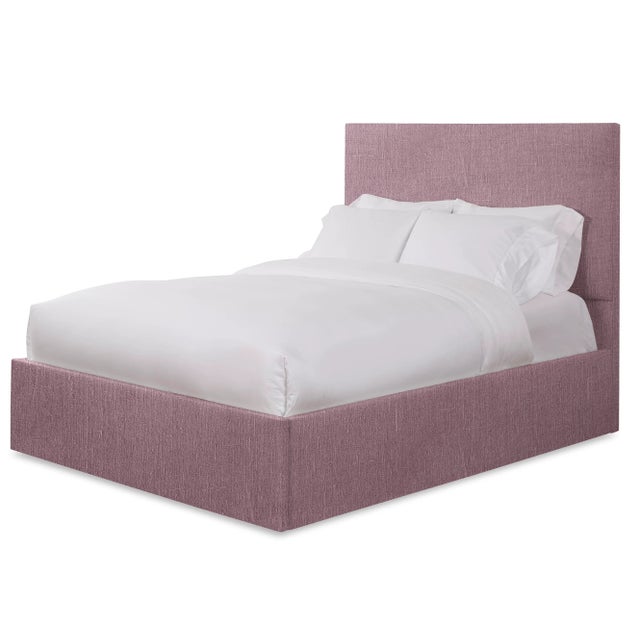 Modern Hadley Twin Headboard, Plum Linen For Sale - Image 3 of 5