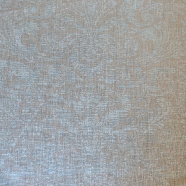 Pink Twigs Caravaggio Conch Shell Pink Hand Printed Damask Linen Fabric - 14 Yards For Sale - Image 8 of 10