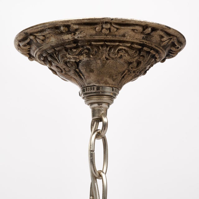 Antique Crystal Silver Chandelier For Sale - Image 4 of 9