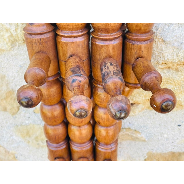 Antique Wall Mounted Turned Wood Folding Coat Rack, 1890s For Sale - Image 17 of 18