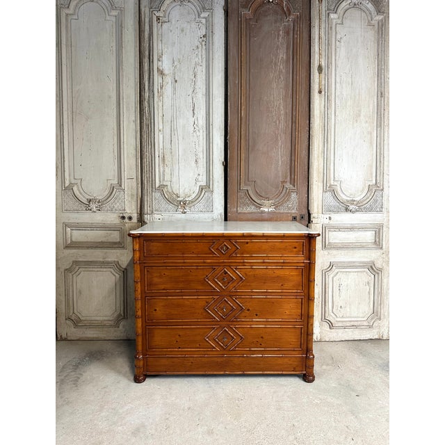Antique Chest of Drawers in Faux Bamboo, 1880s For Sale - Image 13 of 15