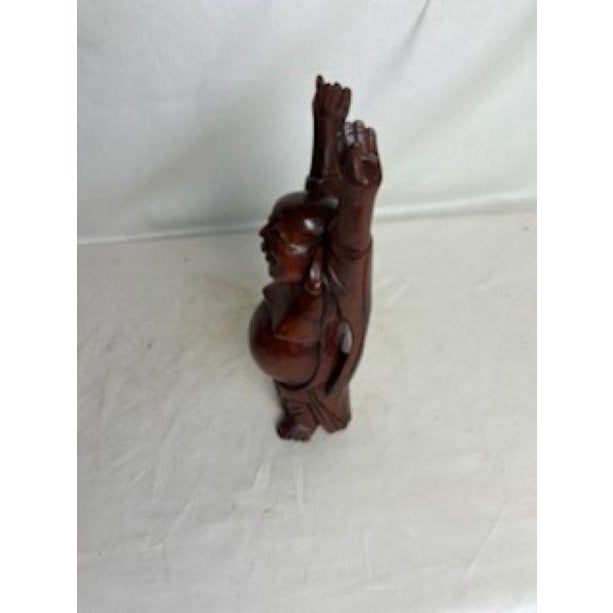 1960s 1960s Large Carved Wood Happy Buddha For Sale - Image 5 of 10