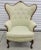 Pistachio Pair of Mid-Century French Louis XV–Style Carved Walnut Wingback Chairs For Sale - Image 8 of 13
