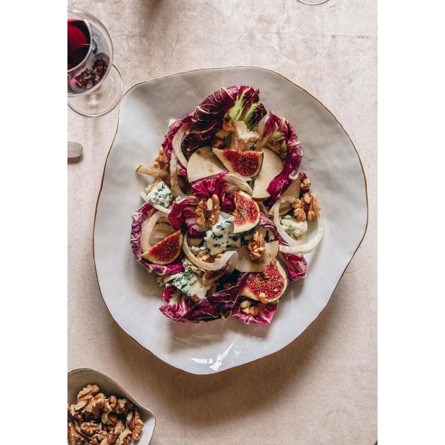 Contemporary Indulge Nº6 Large White Handmade Porcelain Plates with 24-Carat Golden Rim by Sarah-Linda Forrer, Set of 2 For Sale - Image 3 of 9