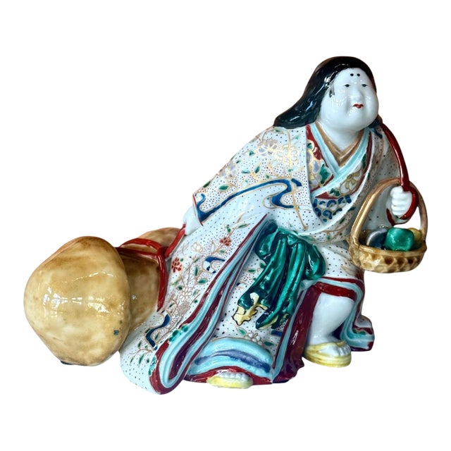 Japanese Imari Porcelain Okimono Otafuku Erotic Aspect Meiji Period For Sale