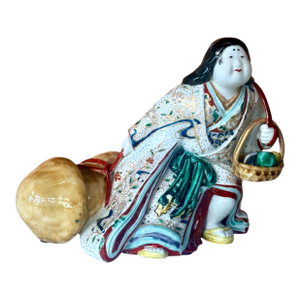 Japanese Imari Porcelain Okimono Otafuku Erotic Aspect Meiji Period